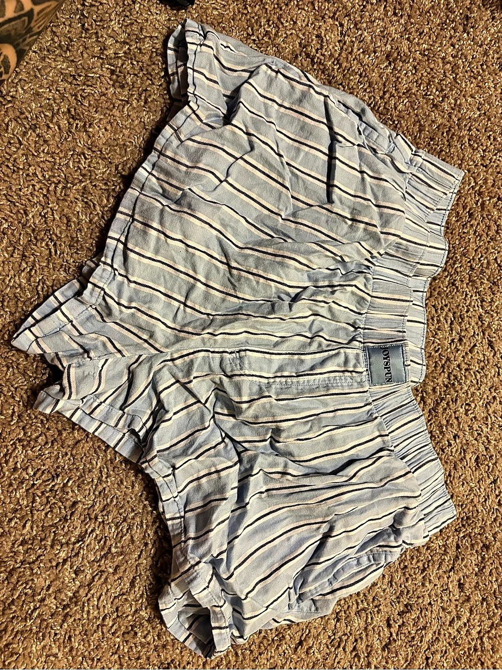 JOYSPUN Striped Blouse in Blue & White Size Medium Like New